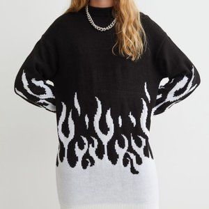 H&M Flame Print Sweater Dress